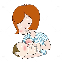 手绘宝宝吃母乳