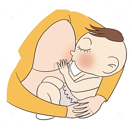 卡通宝宝吃母乳
