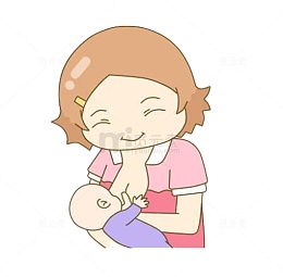 卡通宝宝吃母乳