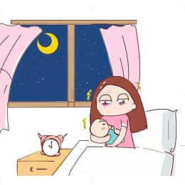 卡通宝宝吃母乳