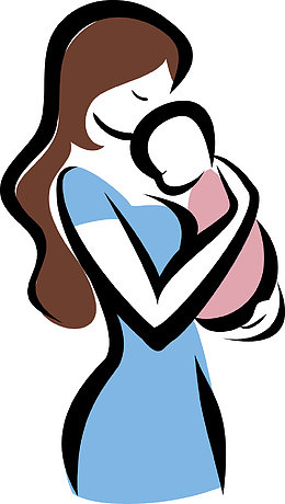 抱着饱饱的彩色妈妈