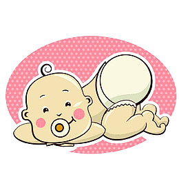 咬着奶嘴的婴儿