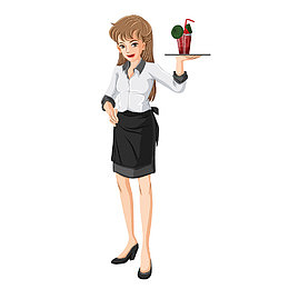 端饮料的女白领
