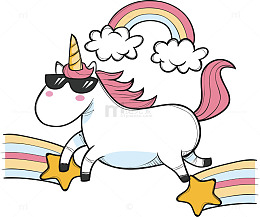 空中飞奔的独角兽