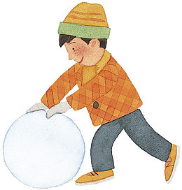推雪球的男孩