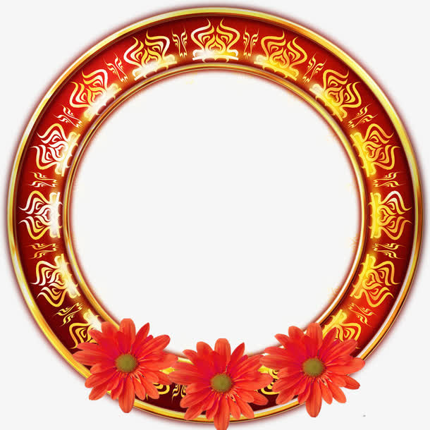 圆形边框,标题框,展示框,相框