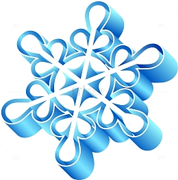 蓝色立体雪花