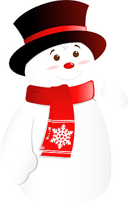 卡通带帽雪人