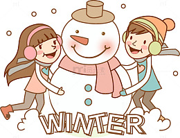 堆雪人的小孩