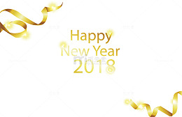 金色螺旋彩带新年海报