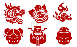 2018春节传统文化元素矢量图片