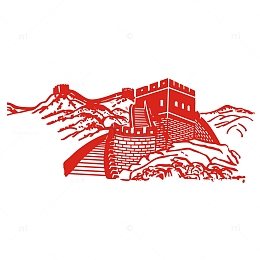 万里长城剪影图片