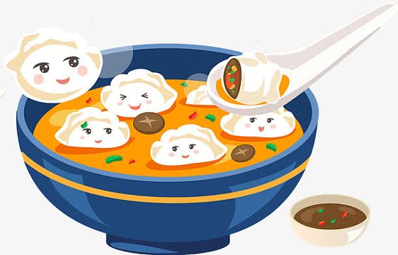 冬至水饺卡通海报png清新简约手绘冬至饺子美食矢量广告aijpg简约二十