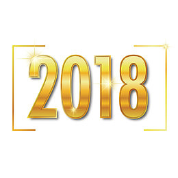 金色边框2018字体设计
