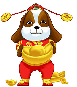 2018狗年卡通财神图片