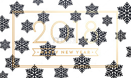 矢量雪花背景2018艺术字