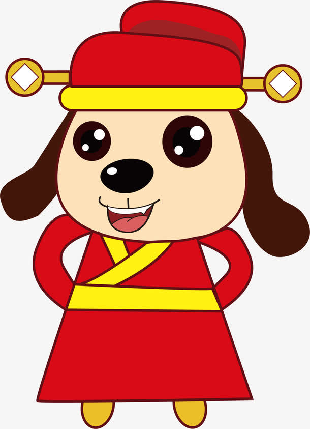 2018狗年红色卡通狗图案