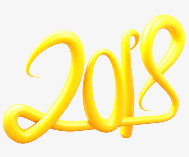 2018黄色立体创意字体