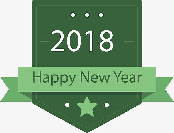 2018矢量绿色多边形标签