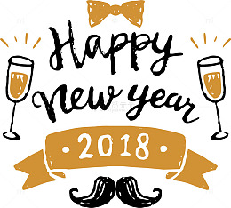手绘新年聚会贴纸