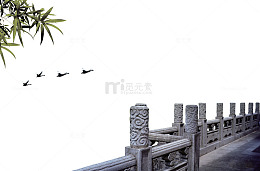 白色石雕栏杆
