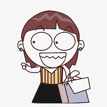 简约可爱的疯狂的购物女png