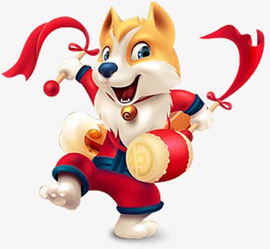 狗年装饰打鼓的卡通狗狗