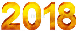 2018金色立体数字