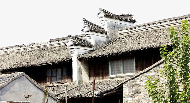 青瓦屋顶png古文化民居民宅png徽派建筑艺术png古文化建筑png徽派屋檐
