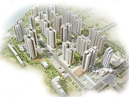 城市高楼鸟瞰风景图