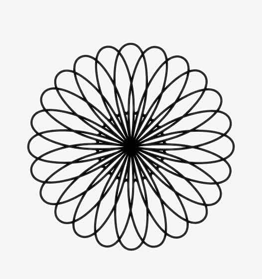 圆形花图案线稿构成图