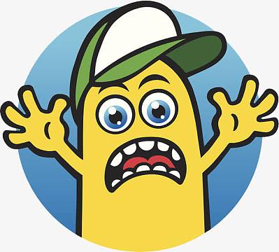 卡通图标着急瞪眼大叫的表情