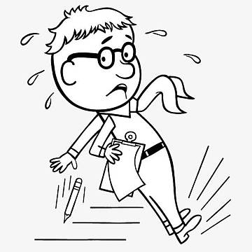 黑白单线漫画着急站不住