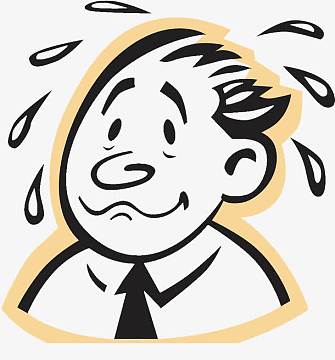 黑白矢量八字眉着急大汗淋漓