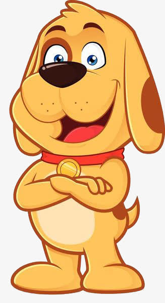 水彩微笑的小狗免抠图