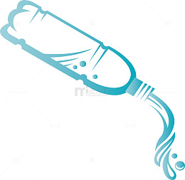 从水瓶子中倒水的素材图