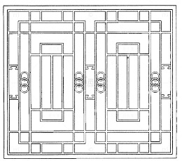 手绘中国古代木门窗装饰花纹
