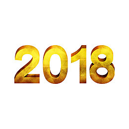 金色立体悬浮数字2018