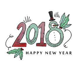 创意2018斜体节日元素