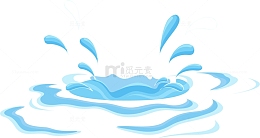 手绘蓝色水滴