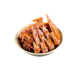 产品实物麻辣卤鸡翅