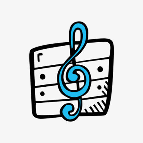 一个蓝色音符免抠素材免费下载_觅元素51yuansu.com