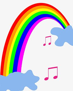 手绘彩虹桥素材png卡通桥上儿童png彩虹png卡通金色太阳装饰手绘插画