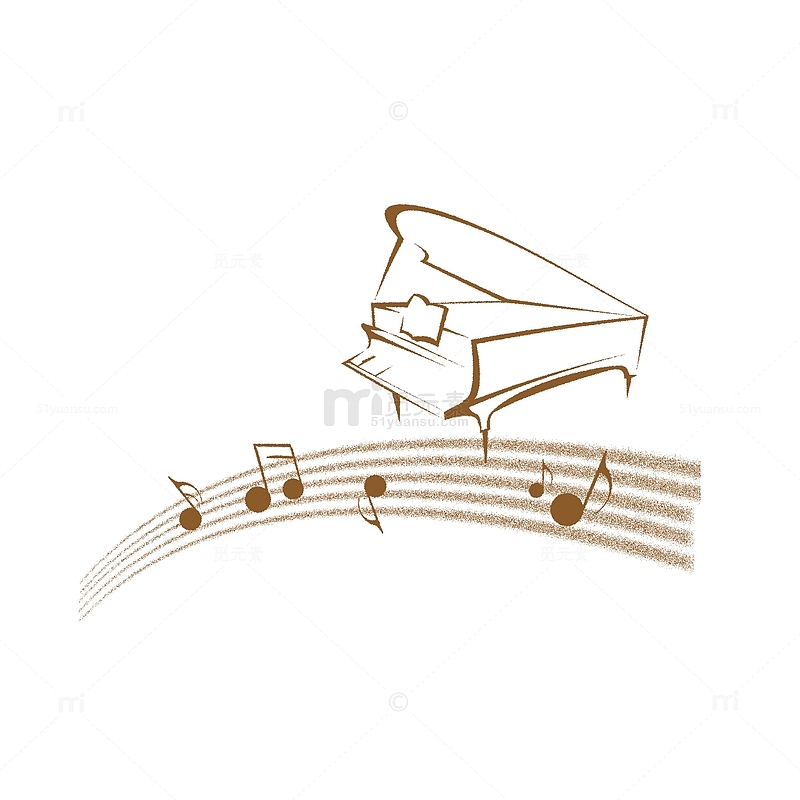 创意钢琴音乐旋律图形素材