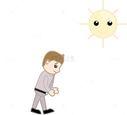 卡通走路小人