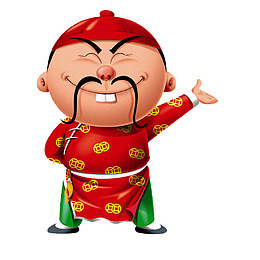 人物喜庆卡通举手介绍