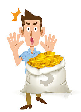 矢量有钱人与金钱