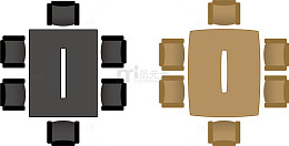 家庭餐桌设计免抠平面图
