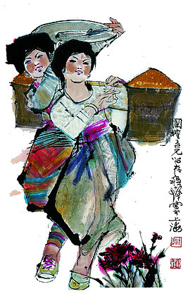 赶集的姑娘