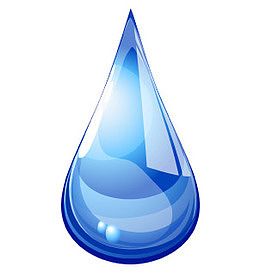 蓝色水晶体水滴